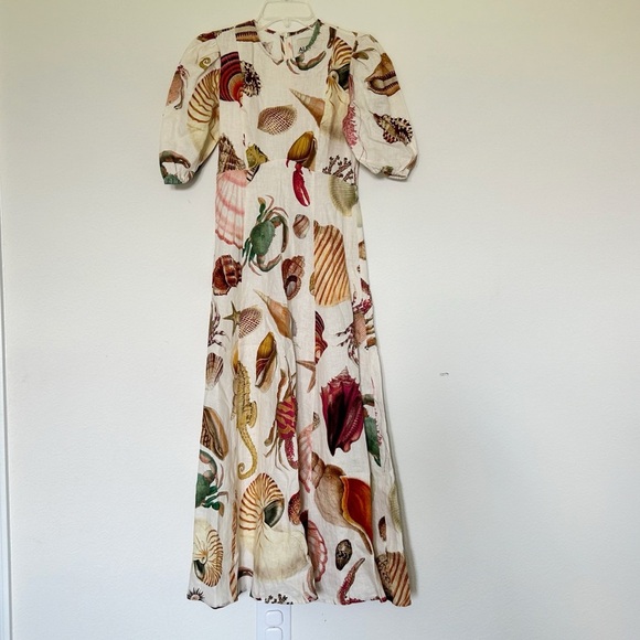 Alemais Atlantis Sealife Linen Midi Dress - Picture 5 of 11